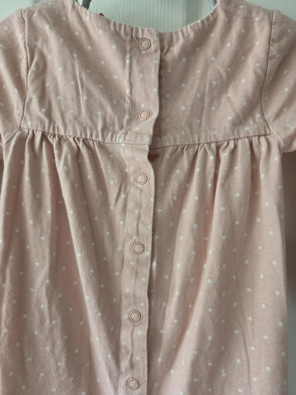 Baby Boden Girls Pink Dot Apple & Pear Applique Long-Sleeve Dress
